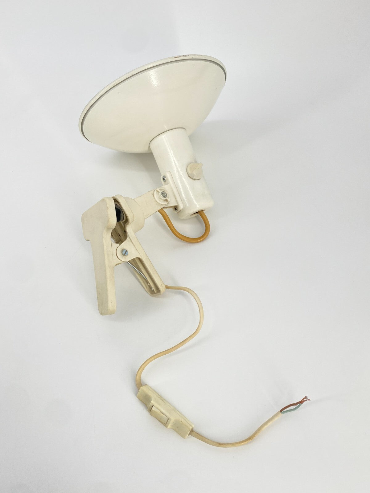 * KLEMMLAMPE SPOT CREME WEIß CHROM FACETTIERT VINTAGE 60ER 70ER