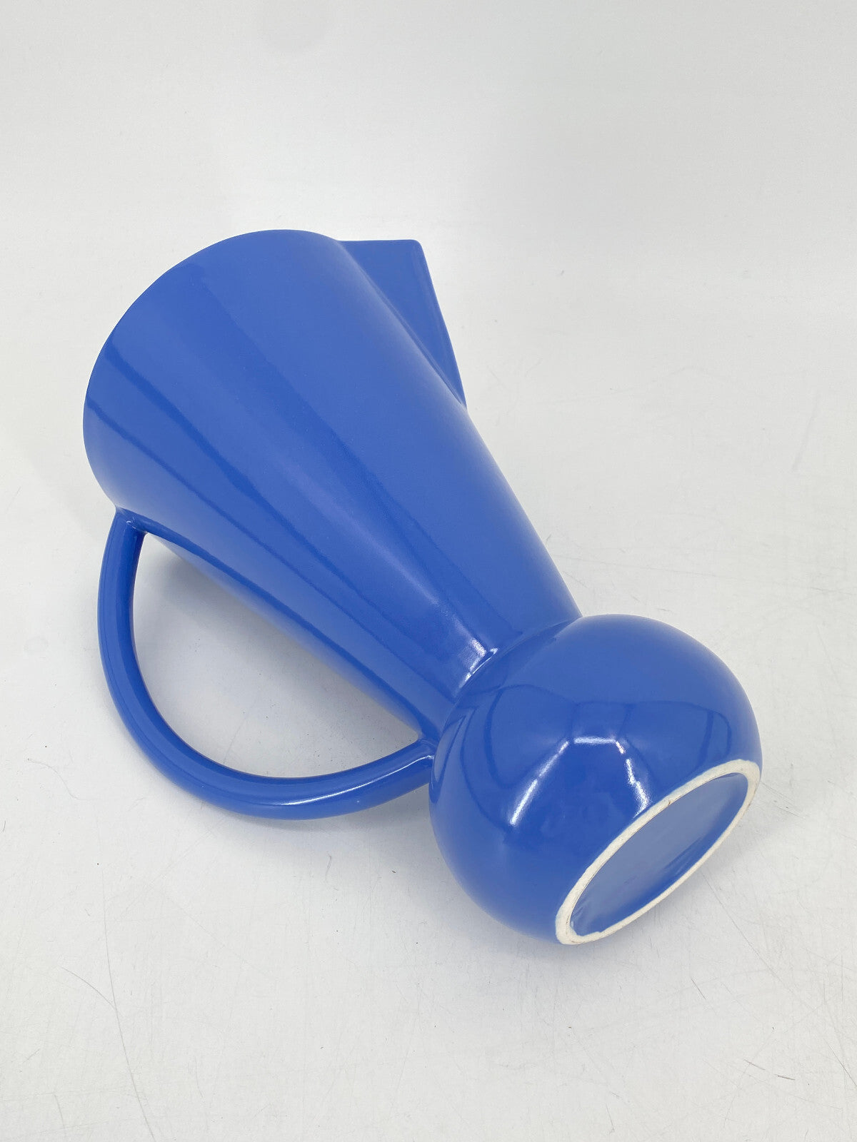 * KERAMIK 80ER JAHRE KRUG KARAFFE VASE BLAU GRAU VINTAGE POST MODERN