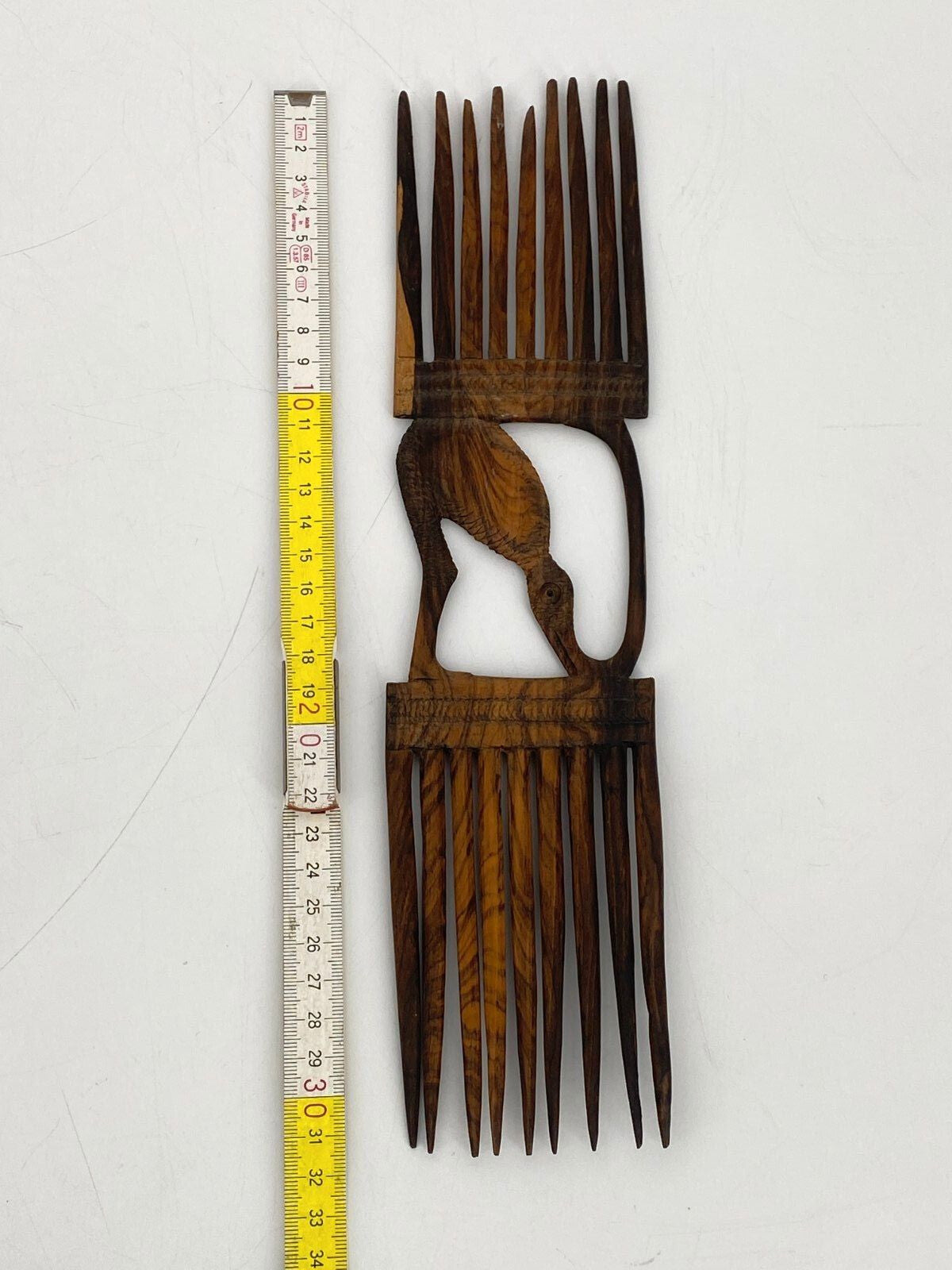 * 2 x AFRIKANISCHER KAMM HAARKAMM HOLZ HANDGESCHNITZT AFRIKA VINTAGE SCHNITZEREI
