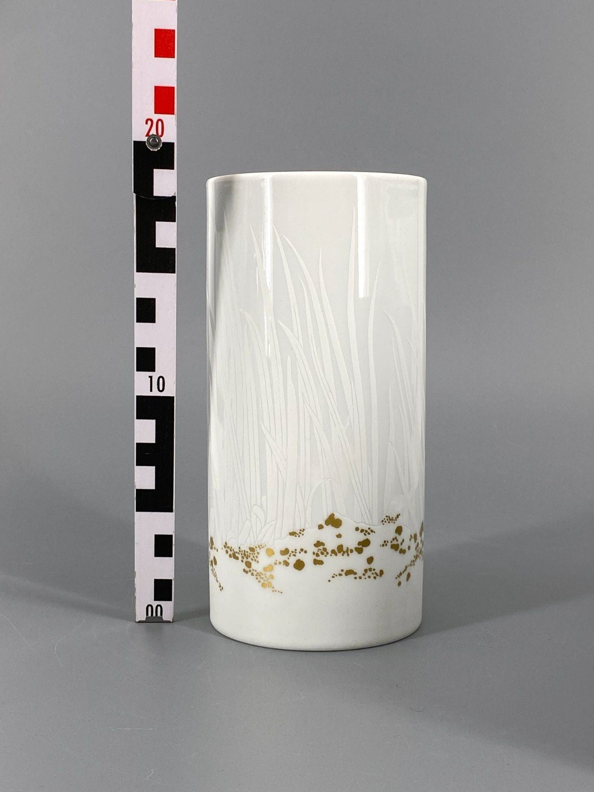* ROSENTHAL PORZELLAN VASE WEIß GOLD GRÄSER MÜLLER BEHRENDT OVP