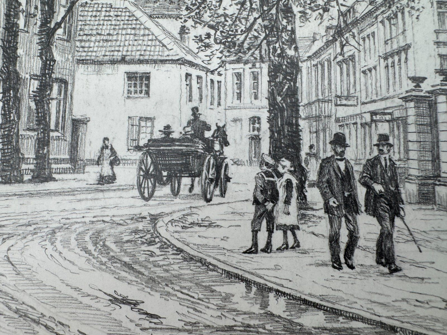 * HEINZ WEHLISCH ZEICHNUNG MOERS RHEINBERGER STRAßE 1908 ANSICHT
