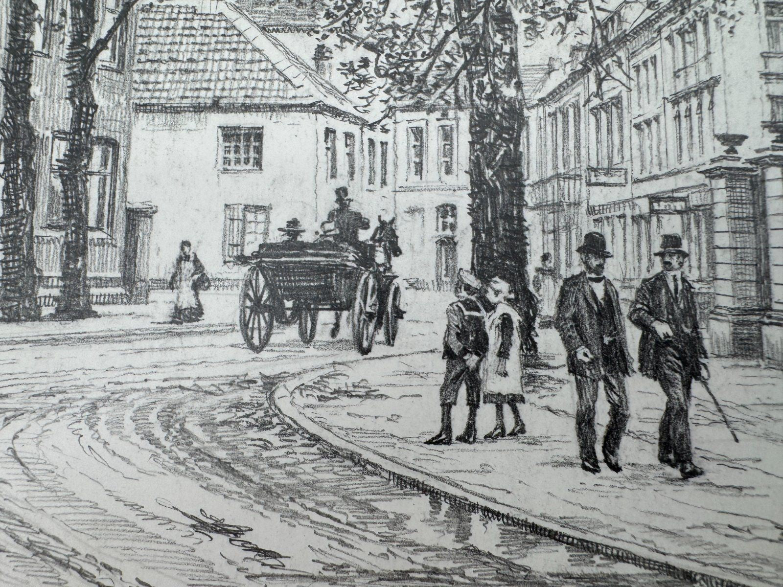 * HEINZ WEHLISCH ZEICHNUNG MOERS RHEINBERGER STRAßE 1908 ANSICHT