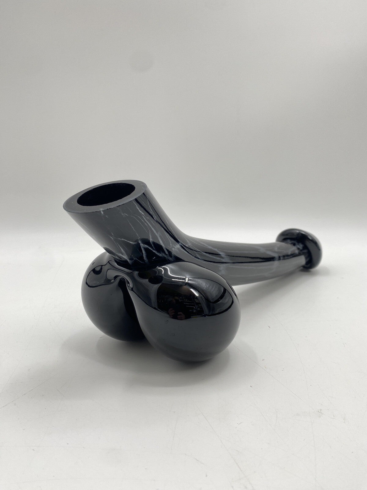* GLAS VASE LIEGEND PHALLUS PENIS MARMORIERT HANDARBEIT MUNDGEBLASEN VINTAGE