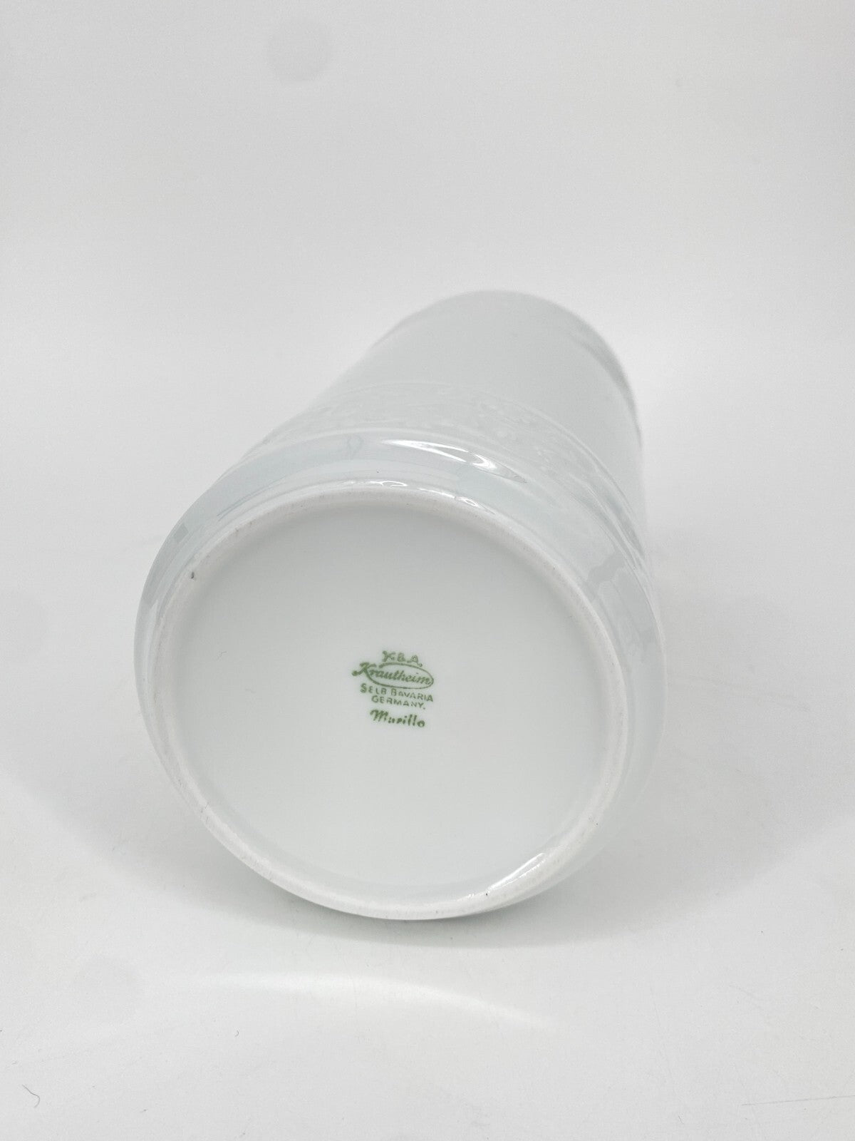 * 2x KRAUTHEIM PORZELLAN VASE MURILLO WEIß ZYLINDRISCH FLORAL 22CM SELB