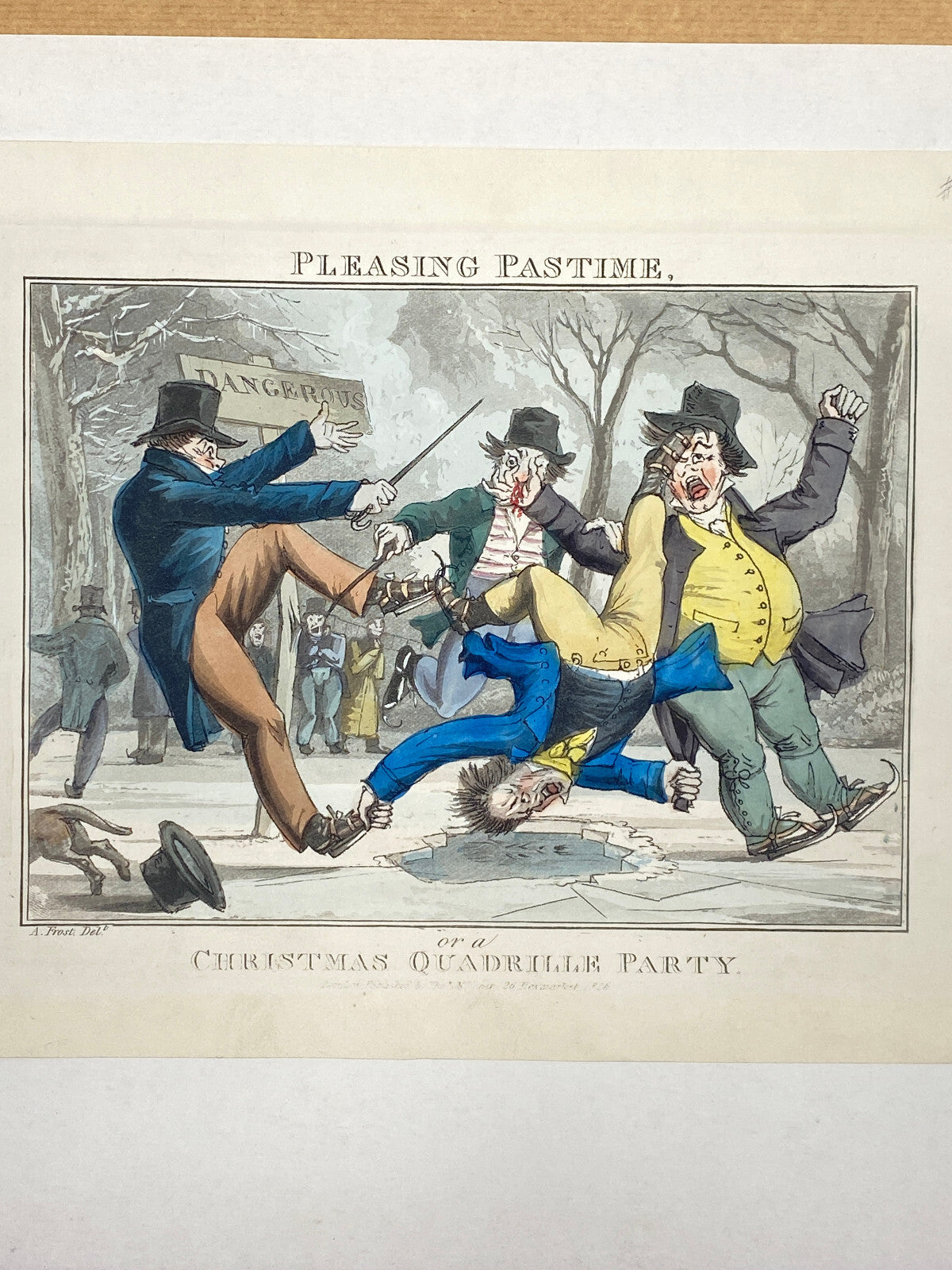 * RADIERUNG PLEASING PASTIME CHRISTMAS QUADRILLE PARTY EISLAUF 1822 LONDON EIS