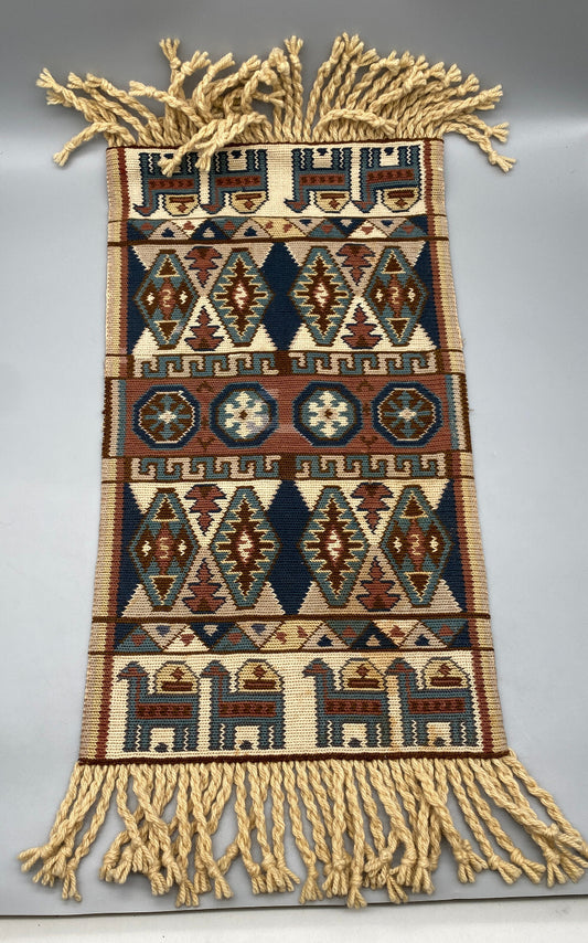 KLEINER WAND TEPPICH TISCHLÄUFER NOMADEN IRAN PERSIEN 39x 69 cm