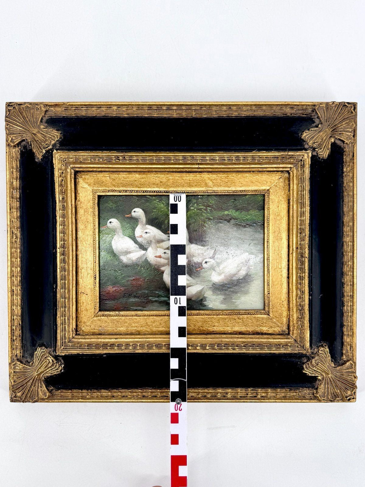 ÖLGEMÄLDE WANDBILD BILD HOLZ EDUARD BOEHM ENTEN 19. JH ALPEN