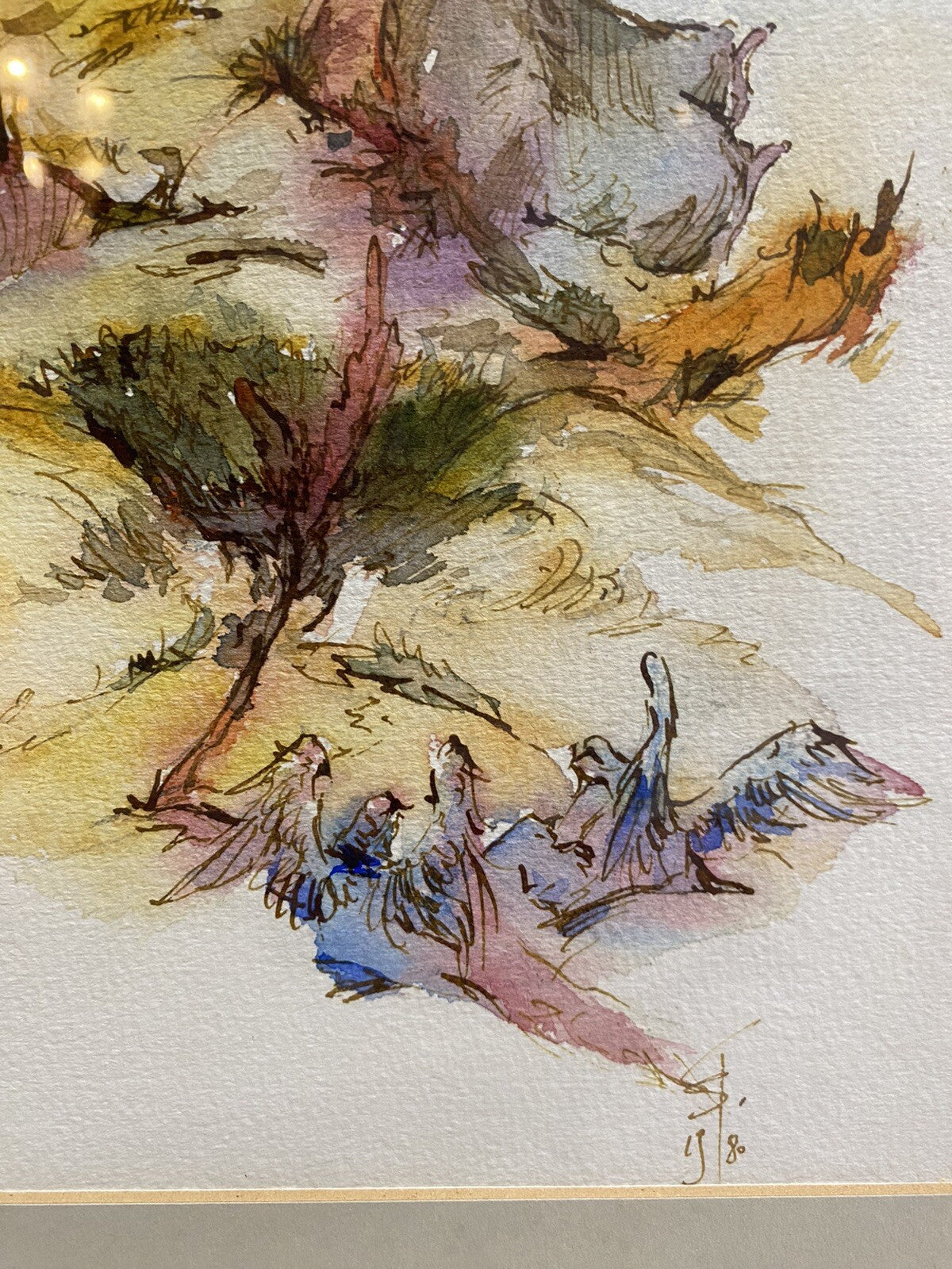 AQUARELL x 4 PETER SCHMIDT SCHÖNBERG BERGE SINFONIE ENGEL AKT BERLINER KUNST