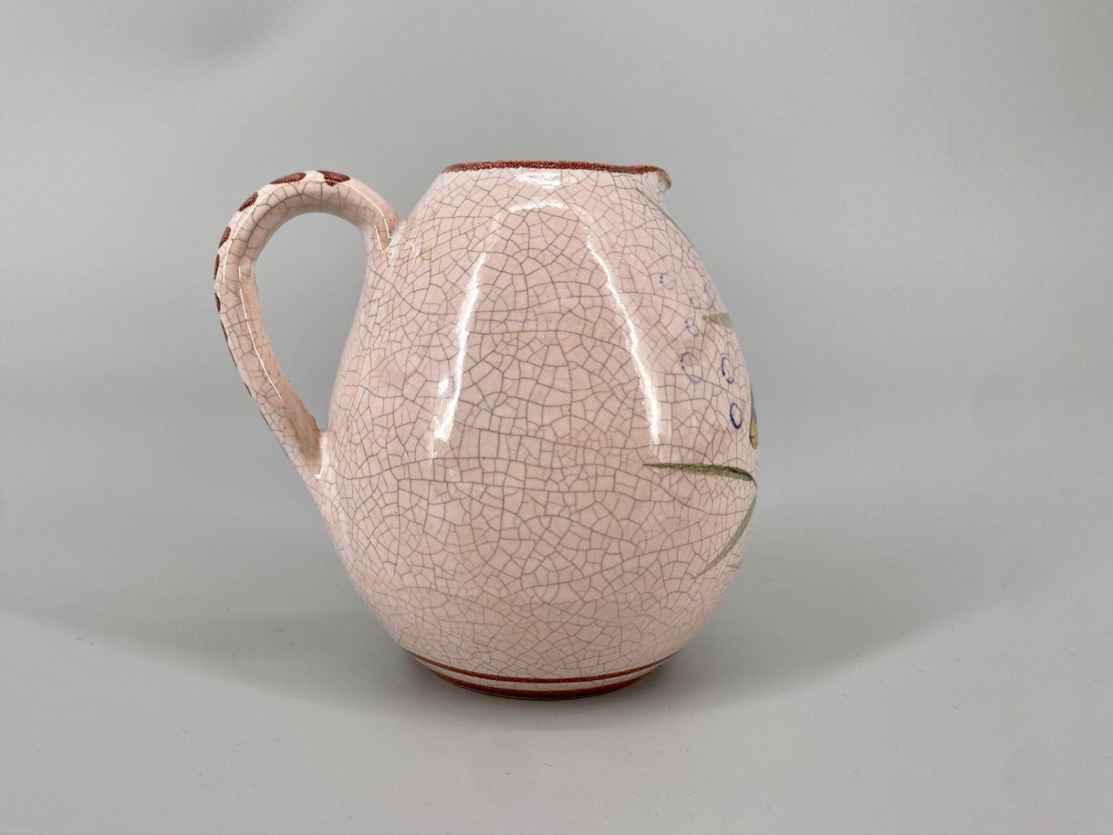 * 3 KLEINE KRÜGE TONKRUG VASE KERAMIK SIENA FISCH BLAU VINTAGE