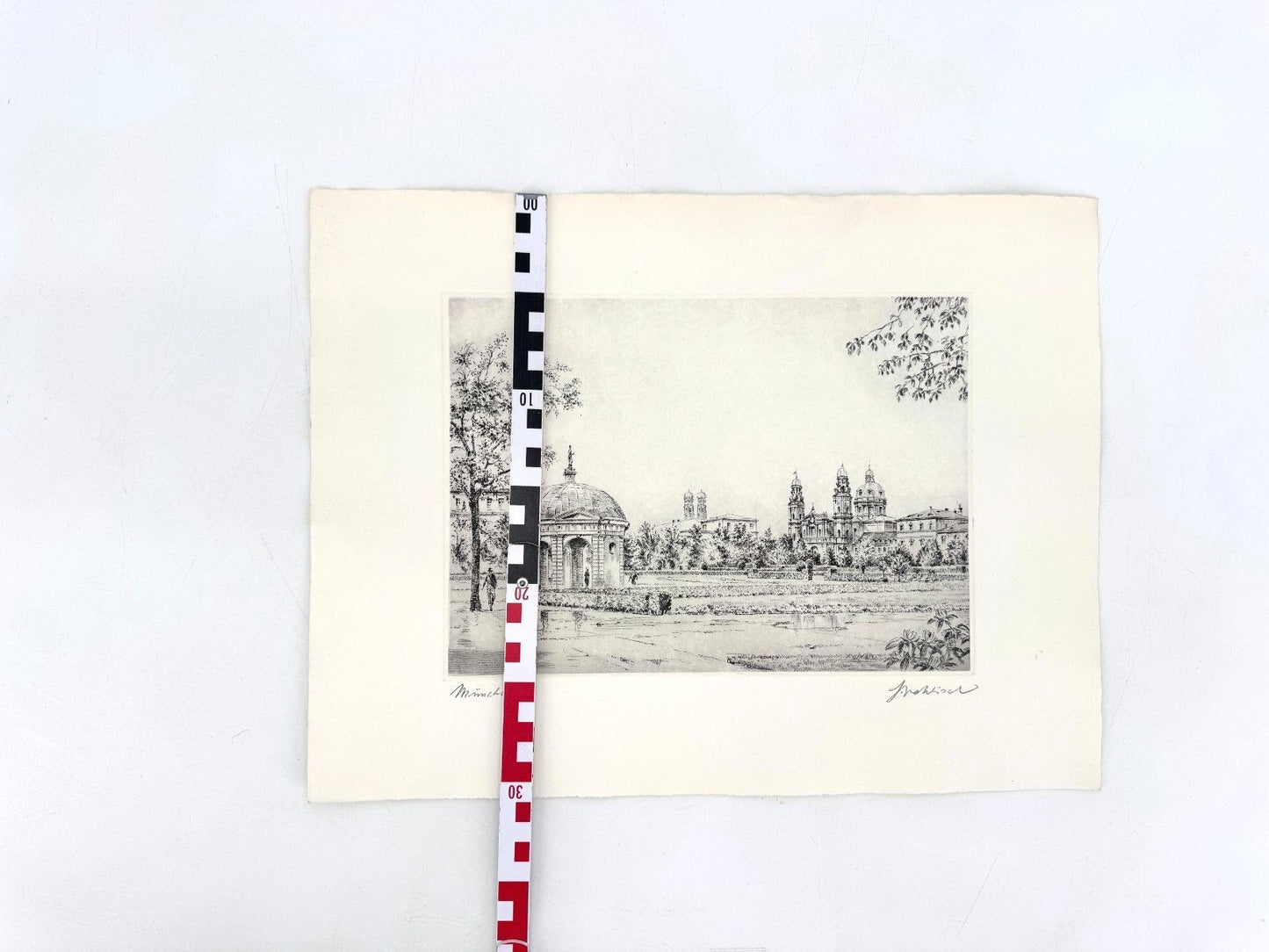 * GRAFIK MÜNCHEN HOFGARTEN DIANATEMPEL THEATINERKIRCHE WEHLISCH