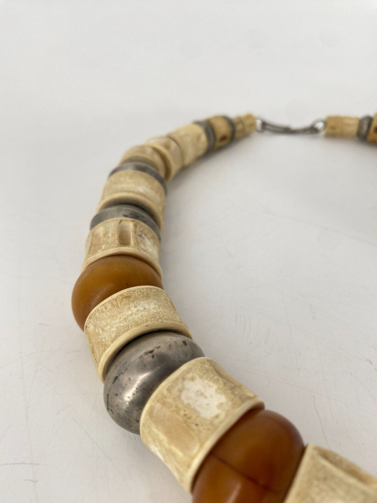 * KETTE COLLIER STATEMENT BERNSTEIN NATURMATERIAL METALL PERLEN