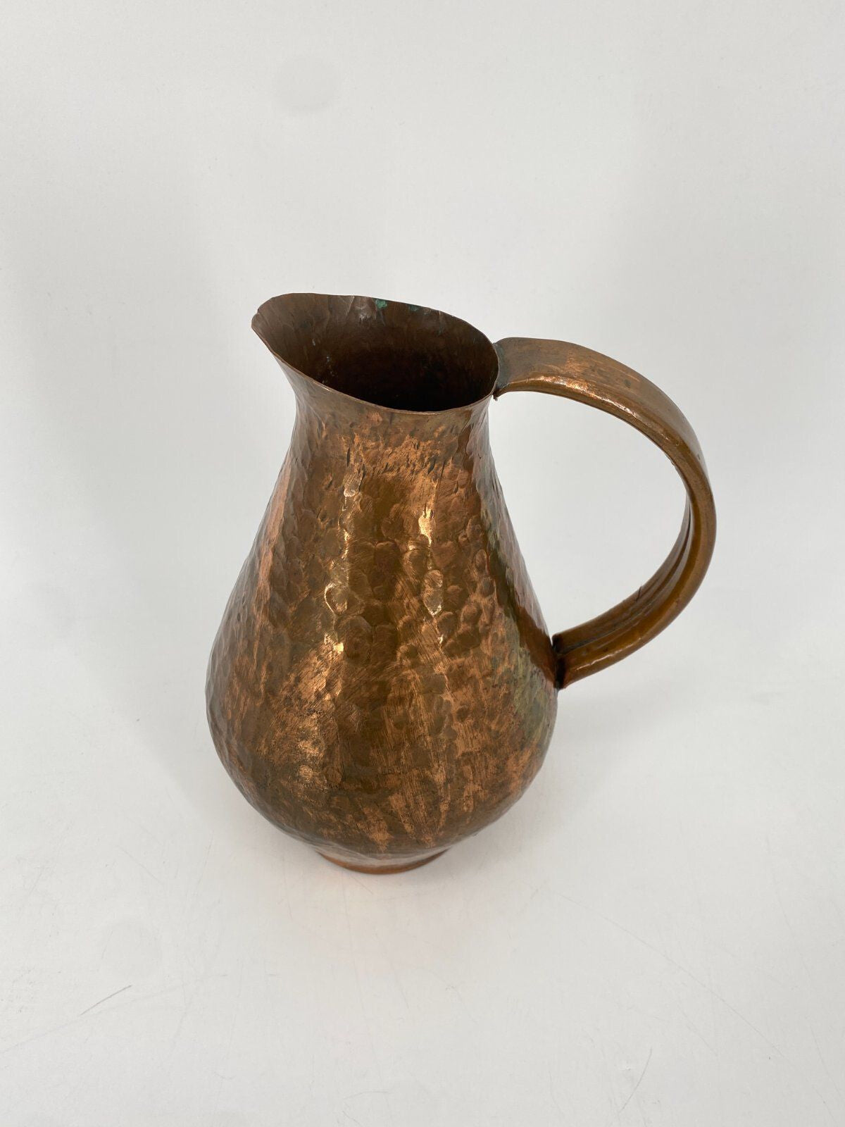 * KUPFER KANNE VASE HAMMERSCHLAG HENKELVASE HENKEL VINTAGE