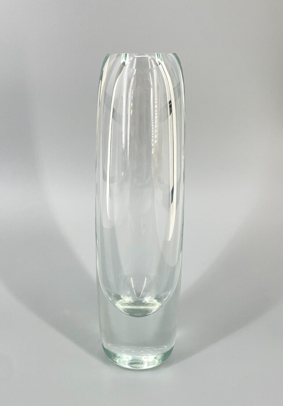 * GLAS VASE KRISTALLGLAS MASSIV DICKES GLAS VINTAGE