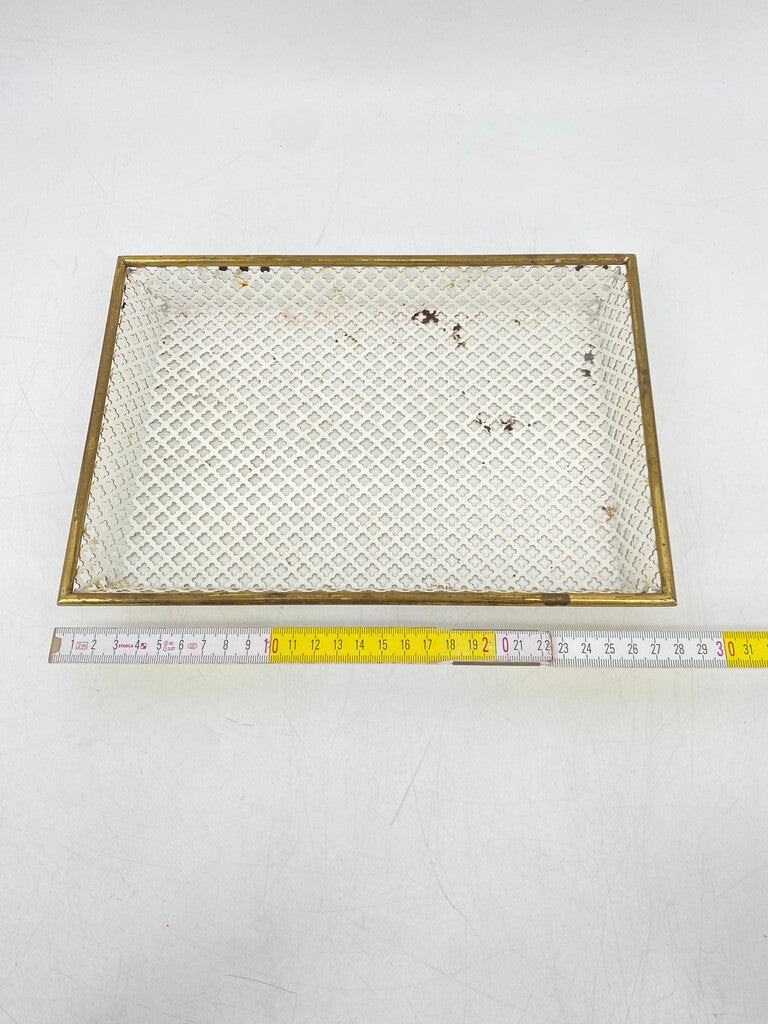 * TABLETT ABLAGE MATHIEU MATEGOT FRANKREICH 50ER JAHRE VINTAGE EMAILLE MESSING
