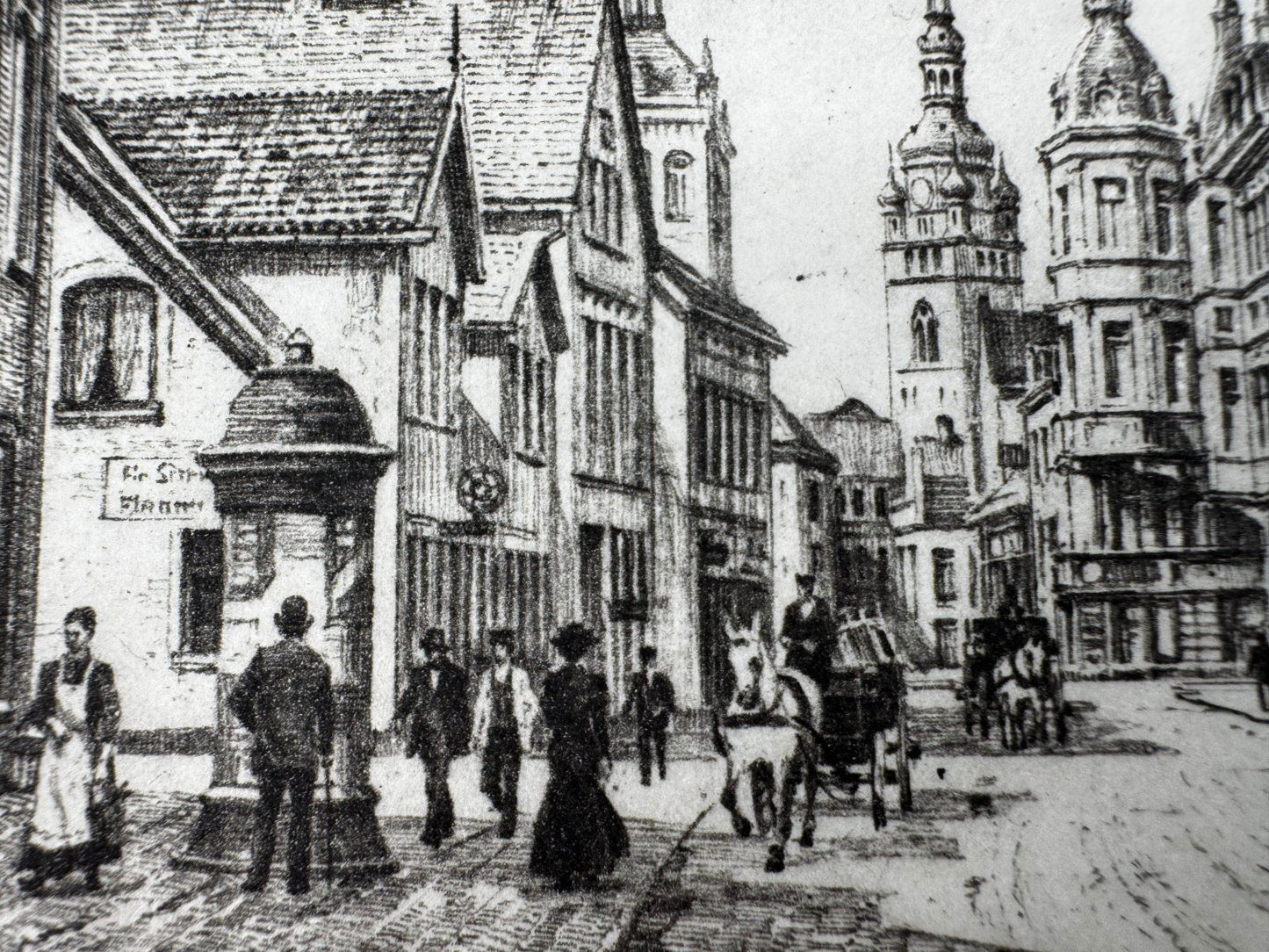 * HEINZ WEHLISCH RADIERUNG ITZEHOE GROßE PAASCHBURG UM 1900 ANSI