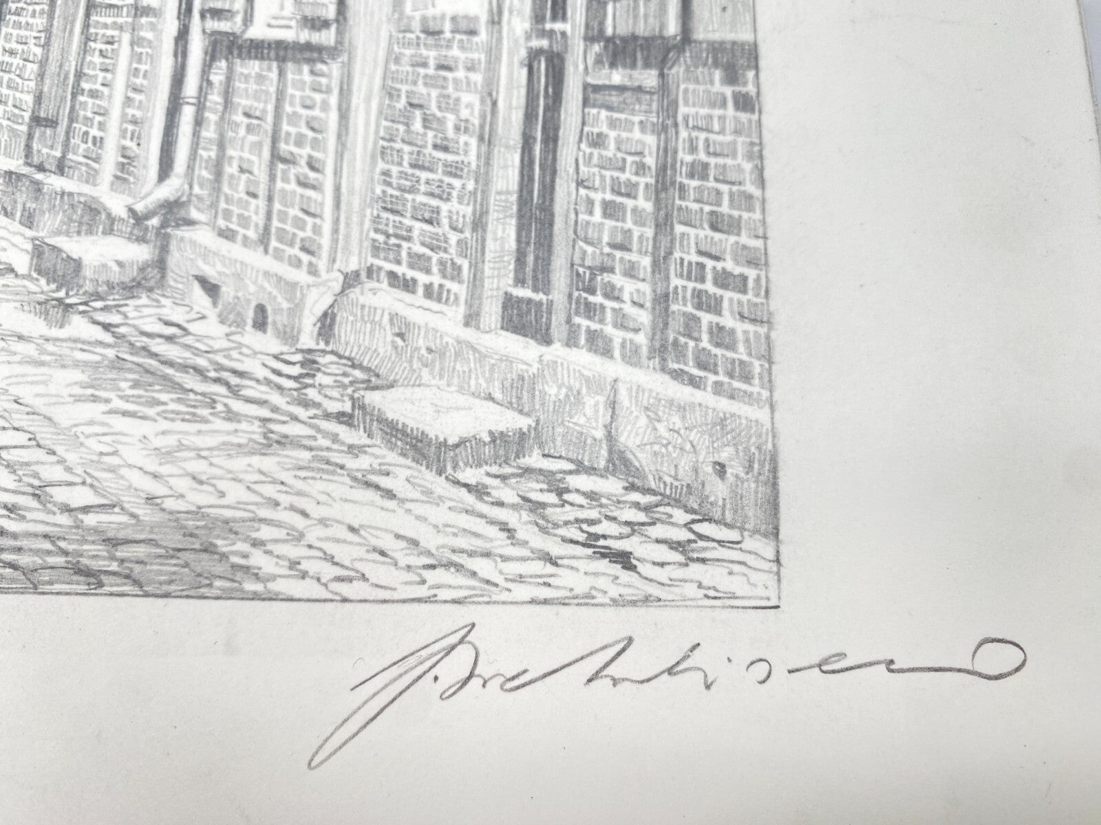 HEINZ WEHLISCH ZEICHNUNG DÜLMEN OSTRING MIT NONNENTURM HANDSIGNIERT
