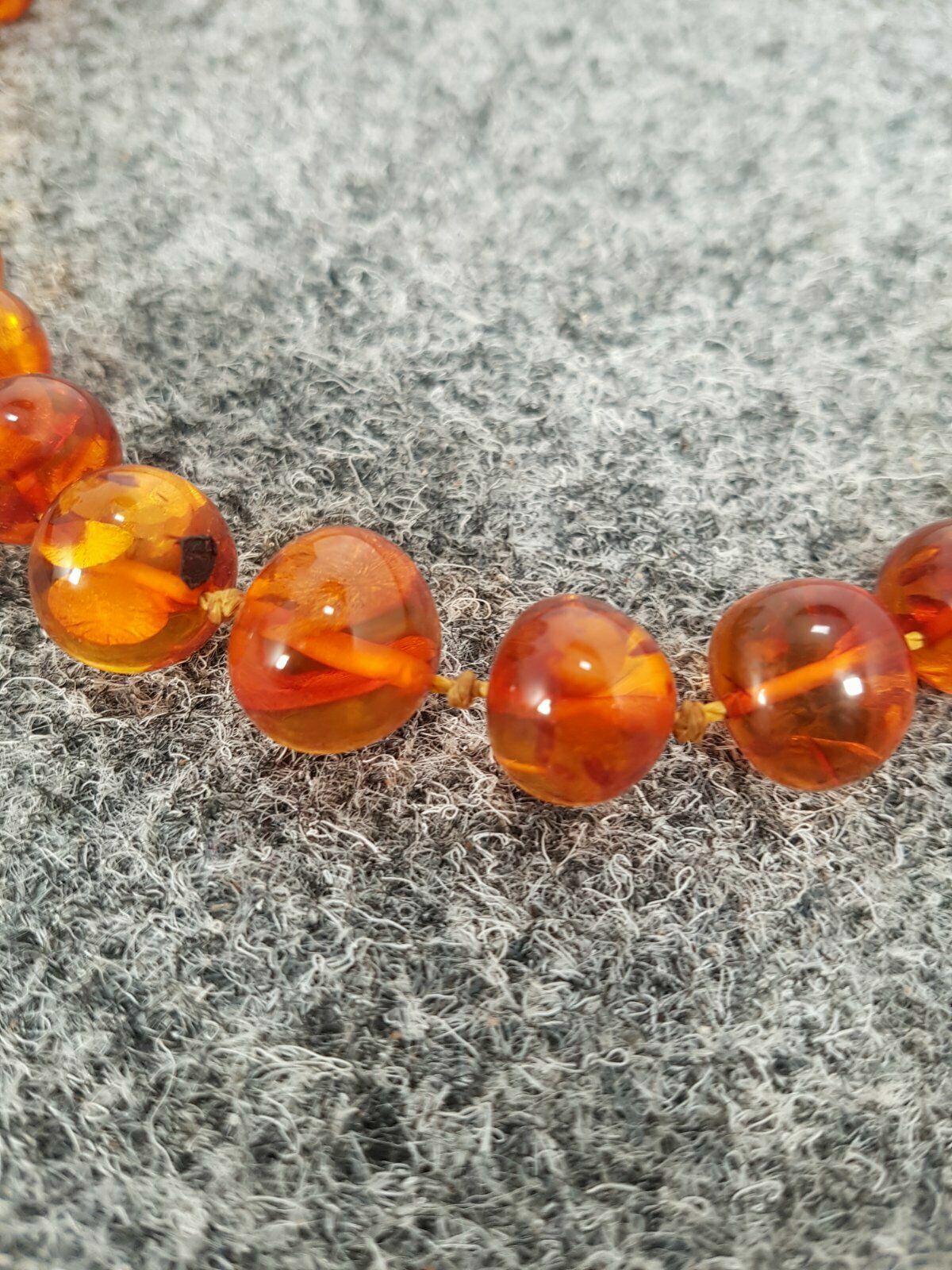 BUTTERSCOTCH KUGELN BERNSTEIN HALS KETTE AMBER SCHMUCK 78CM LANG ÜBER 58 STEINE