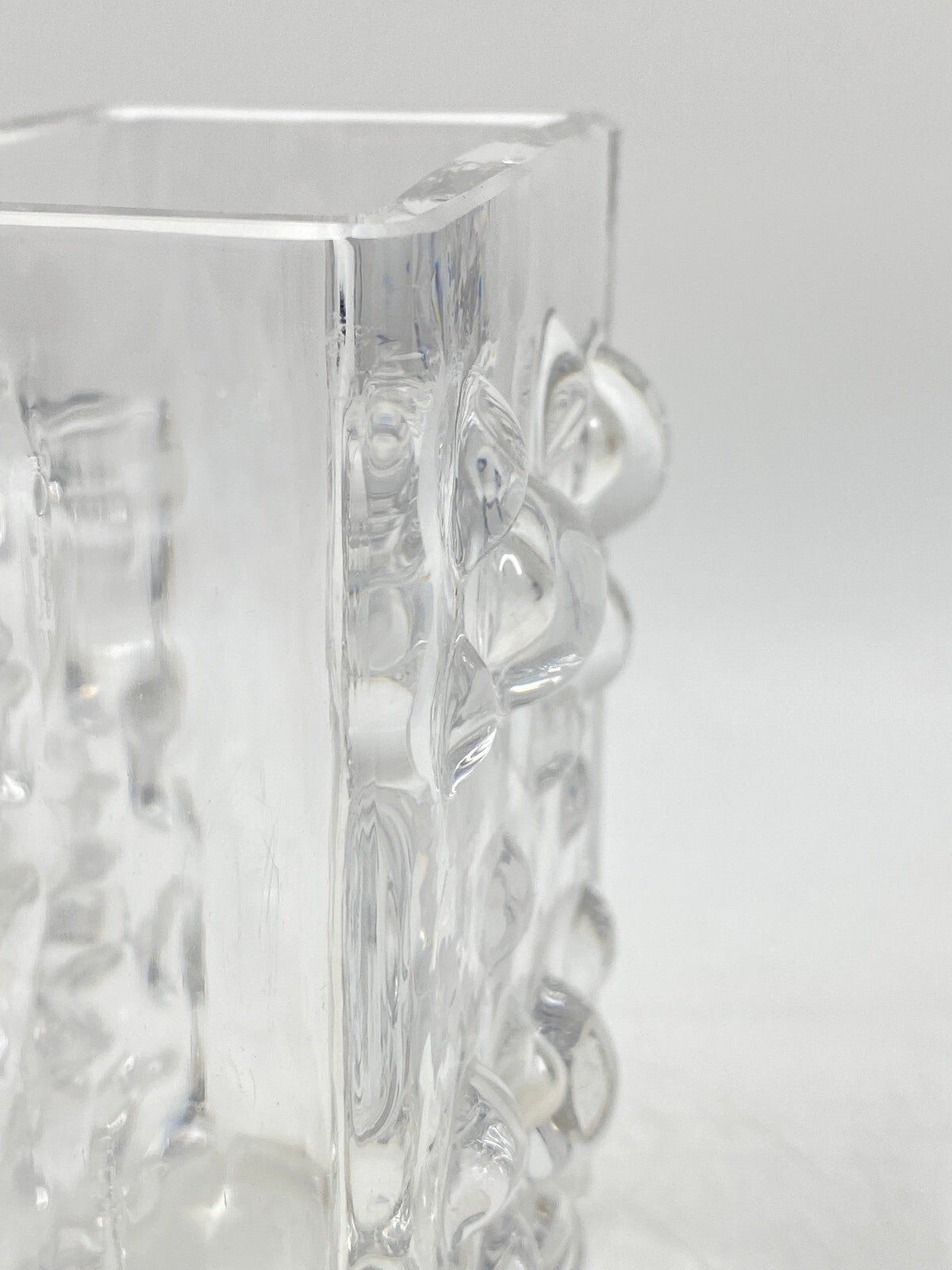 * WMF ERICH JACHMANN BUBBLE VASE GLASVASE GLAS NOPPEN BLOCKVASE VINTAGE 60ER