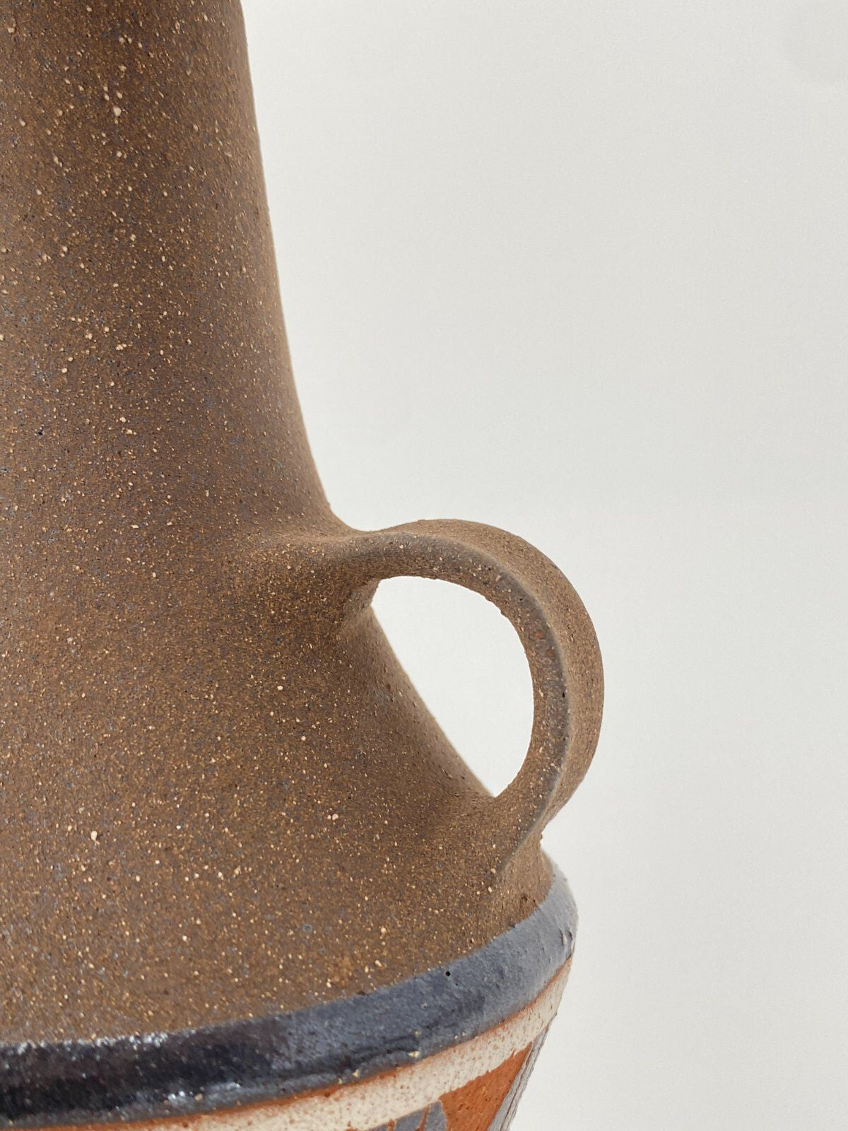 * UDO MERTZDORF STUDIOKERAMIK VASE TERRACOTTA BRAUN 60ER DEUTSCH