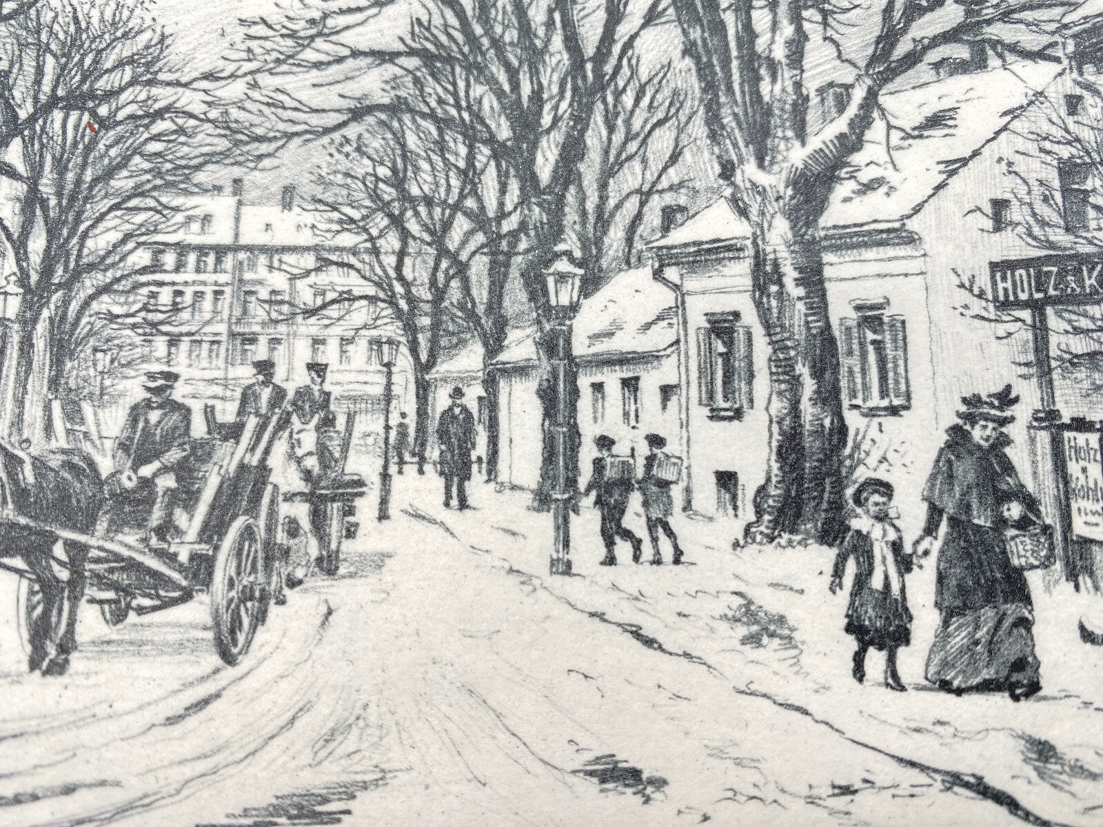 DEUTSCHER KÜNSTLER HEINZ WEHLISCH RADIERUNG BERLIN RICHARDPLATZ 1910  SIGNIERT