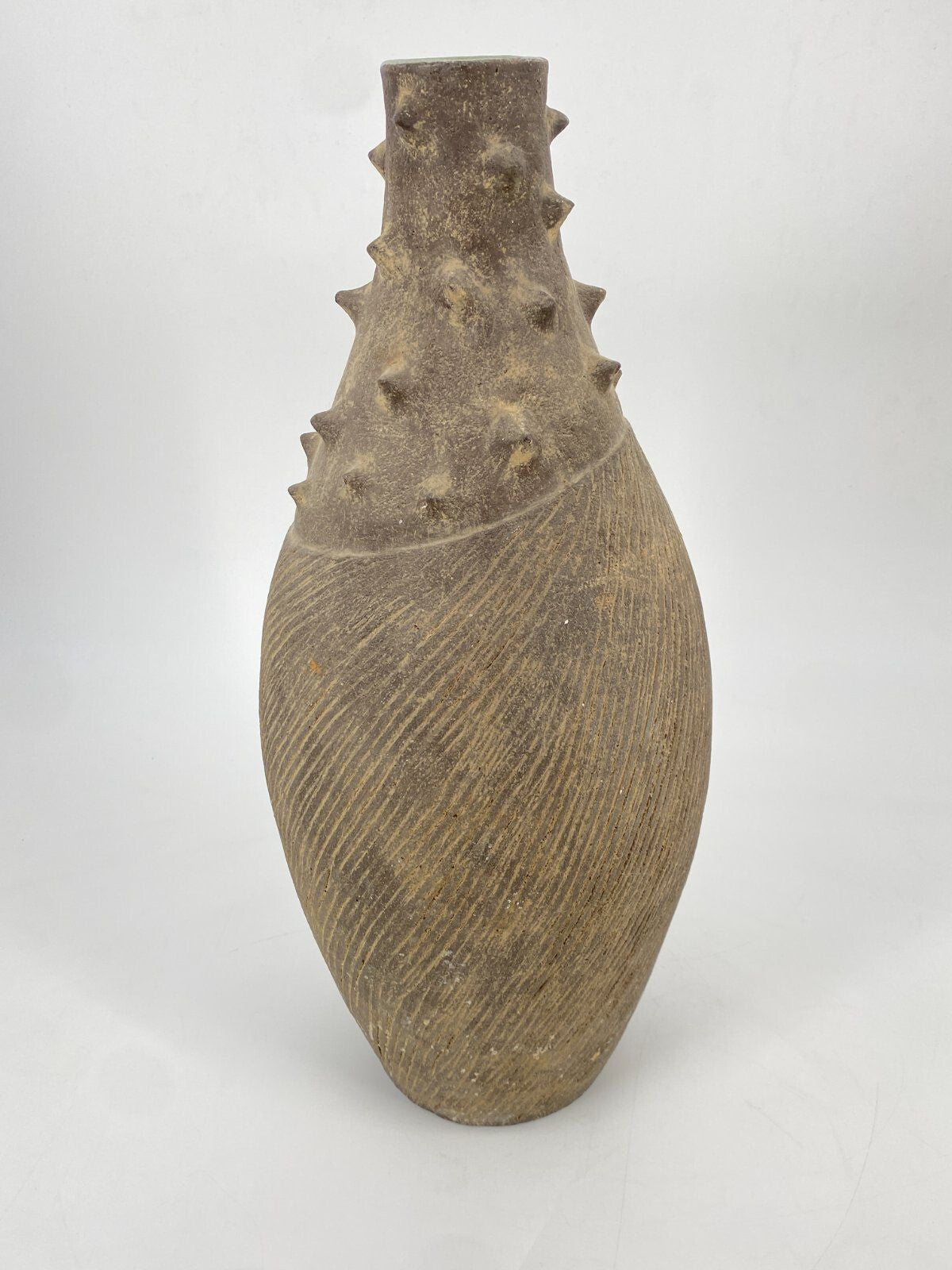 * VASE KERAMIK OAXACAN SPITZEN MID CENTURY BRUTALISMUS STEINZEUG TON MEXICO