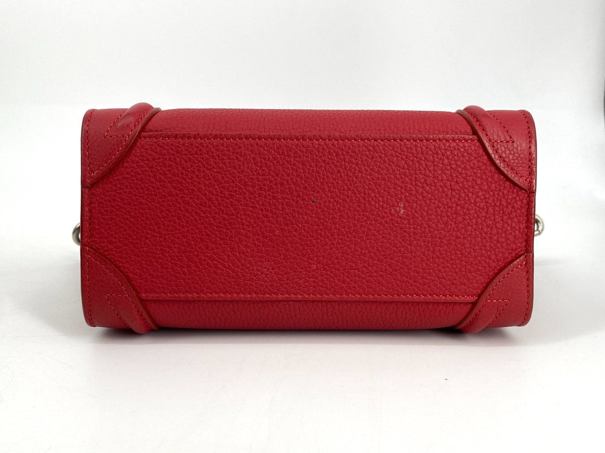 *HANDTASCHE CÉLINE LUGGAGE NANO LEDER POP RED SCHULTERRIEMEN ITAL