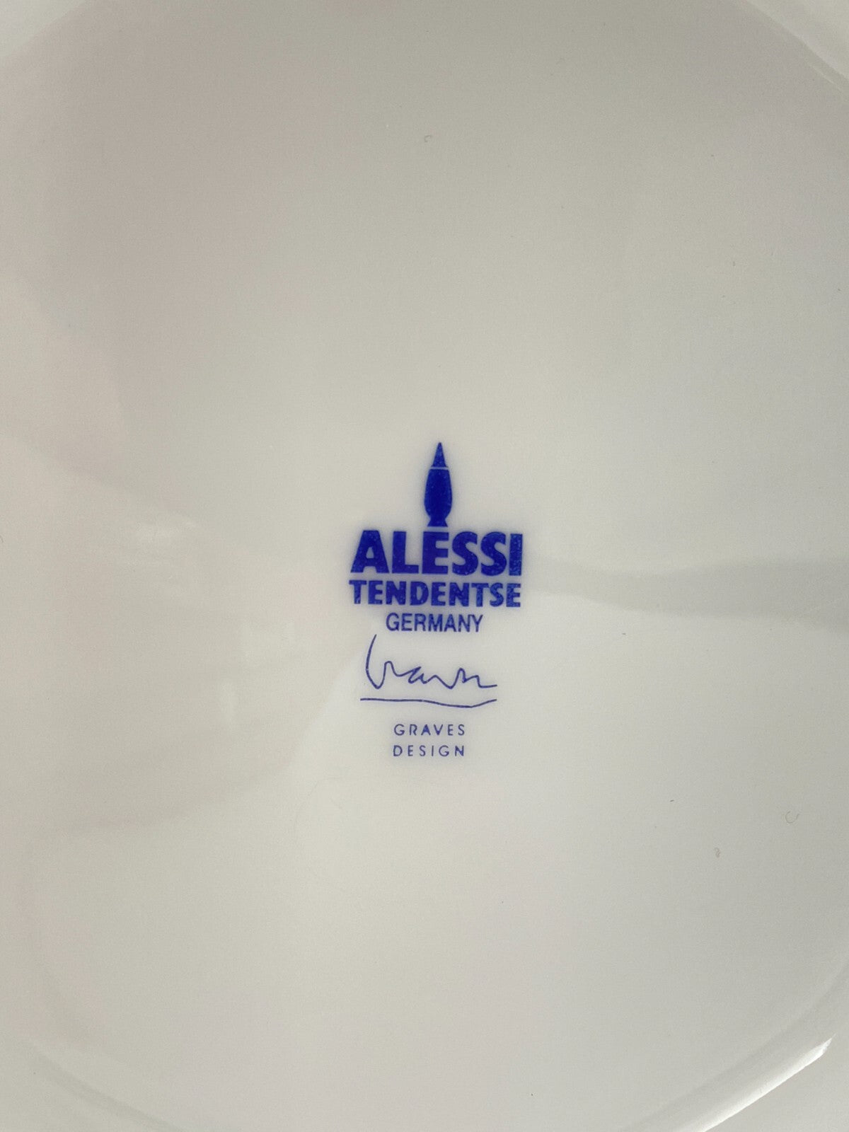 * VASE ALESSI TENDENTSE MICHAEL GRAVES PORZELLAN BLAU 80ER VINTAGE