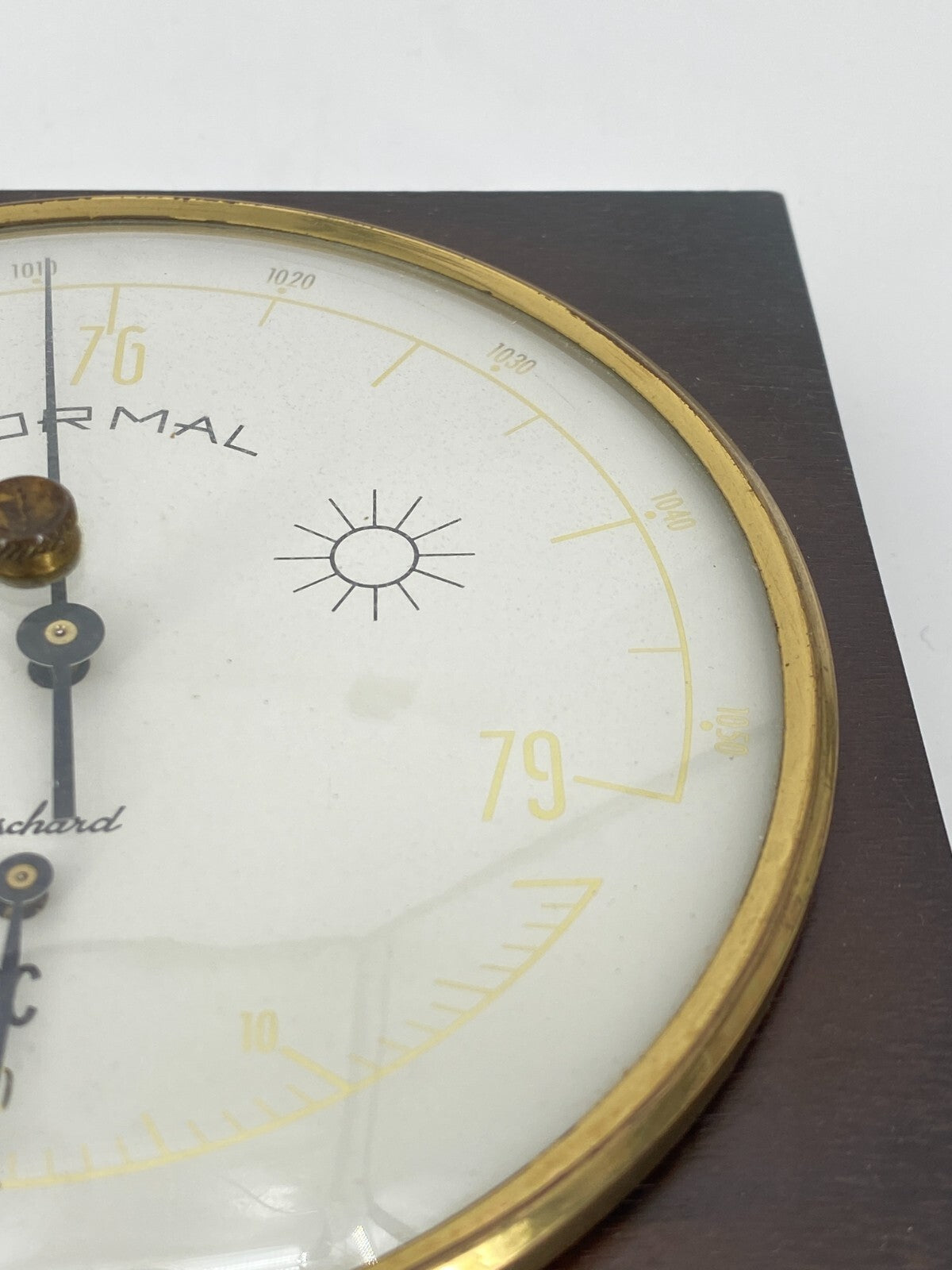 * WETTERSTATION GISCHARD BAROMETER THERMOMETER HOLZ VINTAGE