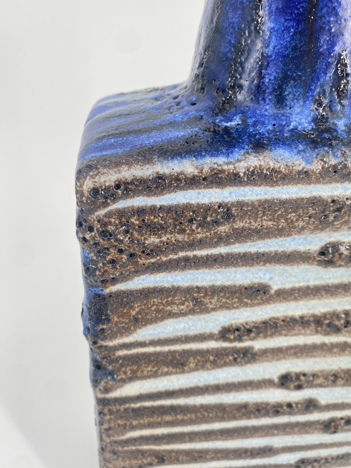 * SCHEURICH FAT LAVA VASE BLAU MID CENTURY 70ER STUDIOKERAMIK 30CM