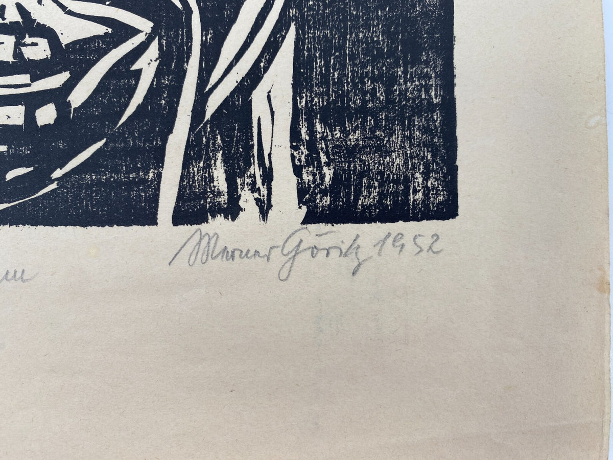 * WERNER GÖRITZ HOLZSCHNITT ABRAHAM PROPHET BIBEL SIGNIERT 1952 ORIGINAL