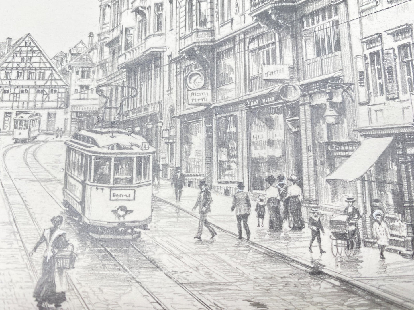 KÜNSTLER HEINZ WEHLISCH ZEICHNUNG PFORZHEIM LEOPOLDSTRASSE 1912 HANDSIGNIERT