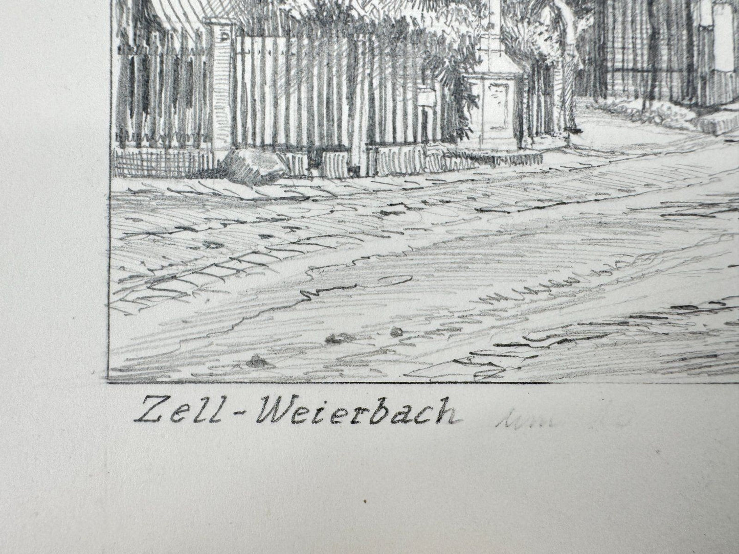 * HEINZ WEHLISCH ZEICHNUNG ZELL WEIERBACH UM 1915 SIGNIERT