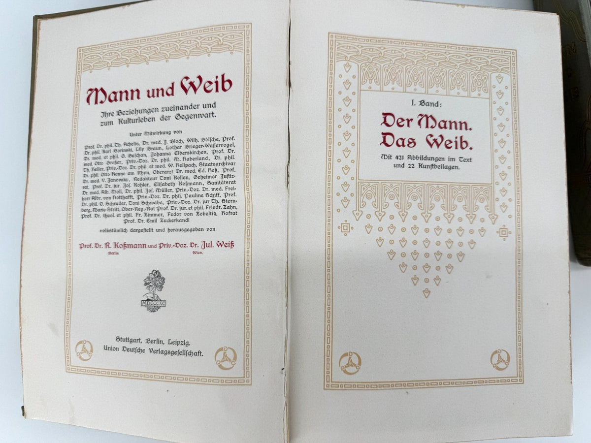 BAND 1-4 BUCH MANN UND WEIB KULTURLEBEN 1910 KOSSMANN WEISS
