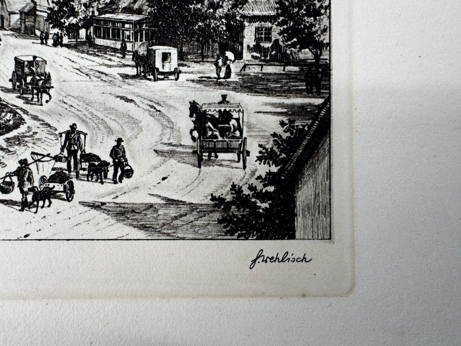 * HEINZ WEHLISCH ORIGINAL RADIERUNG DUHNEN UM 1911 ANSICHT