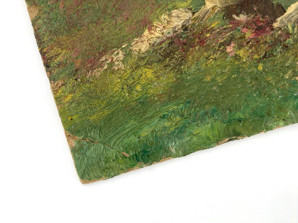 *ÖLGEMÄLDE LANDSCHAFT MIT EINEM BAUM UND PERSON