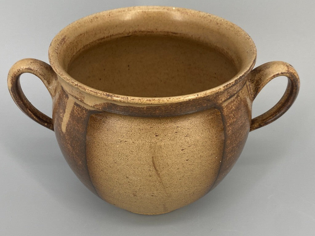 * HENKELVASE KRUG ÜBERTOPF STUDIOKERAMIK TOPF KERAMIK SIGNIERT K MID CENTURY