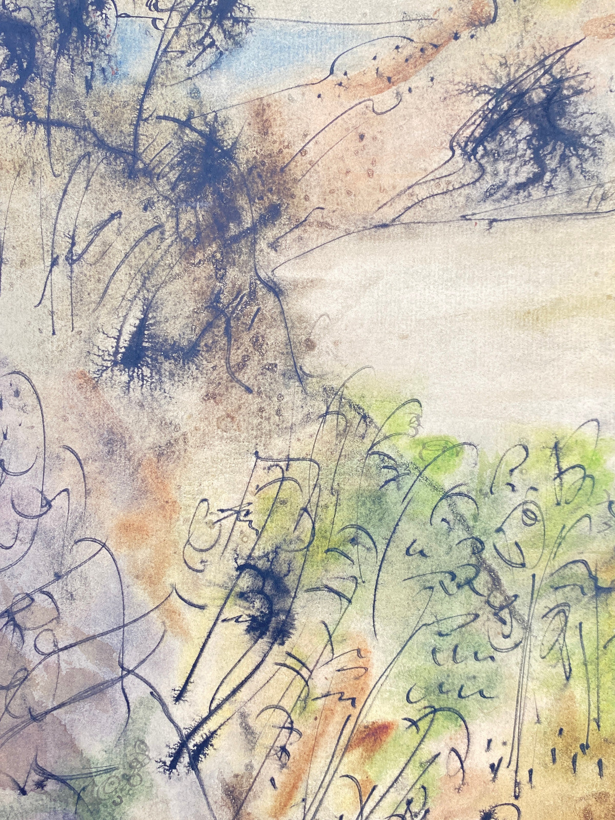 * SIEGMUND LYMPASIK GEMÄLDE MALEREI LANDSCHAFT MISCHTECHNIK TEMPERA TUSCHE