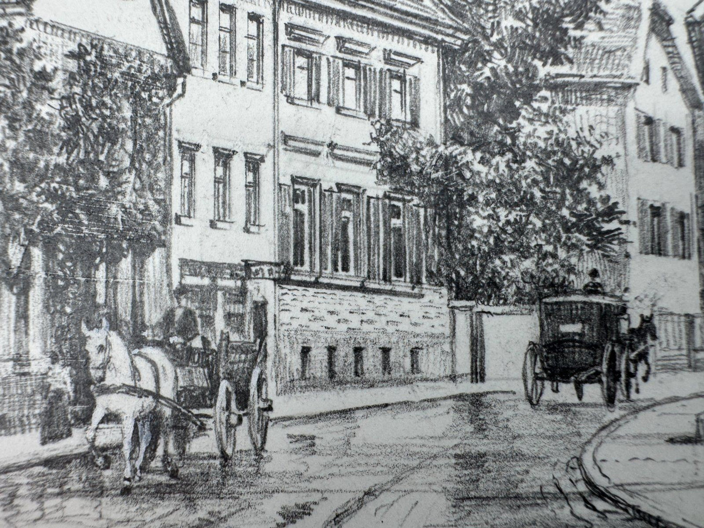 * HEINZ WEHLISCH ZEICHNUNG LIPPSTADT JUDENSTRAßE ANSICHT SIGNIERT