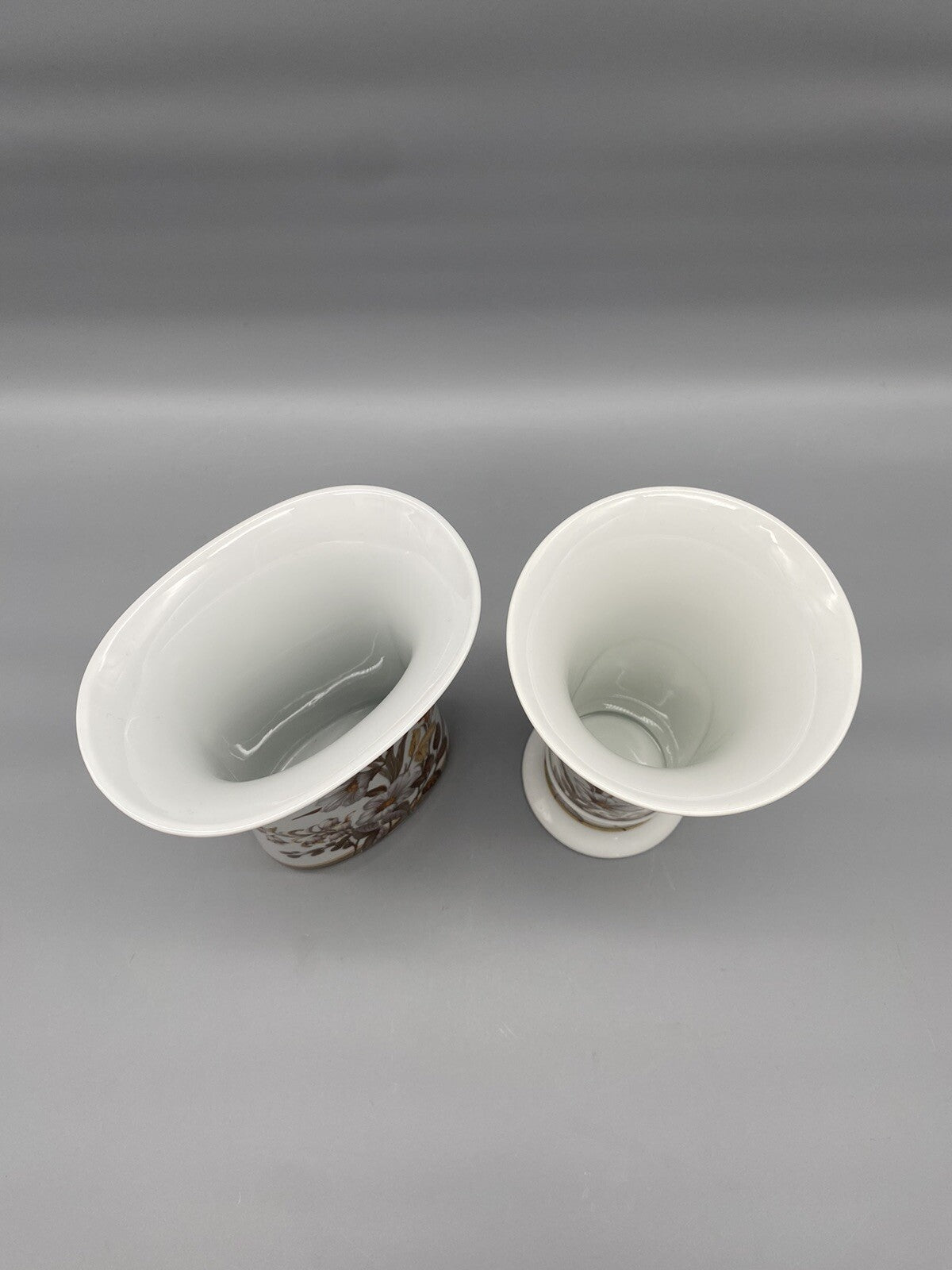 SET AK KASIER PORZELLAN VASE BLUMEN VINTAGE 50/60er RUND TROMPETE OVAL