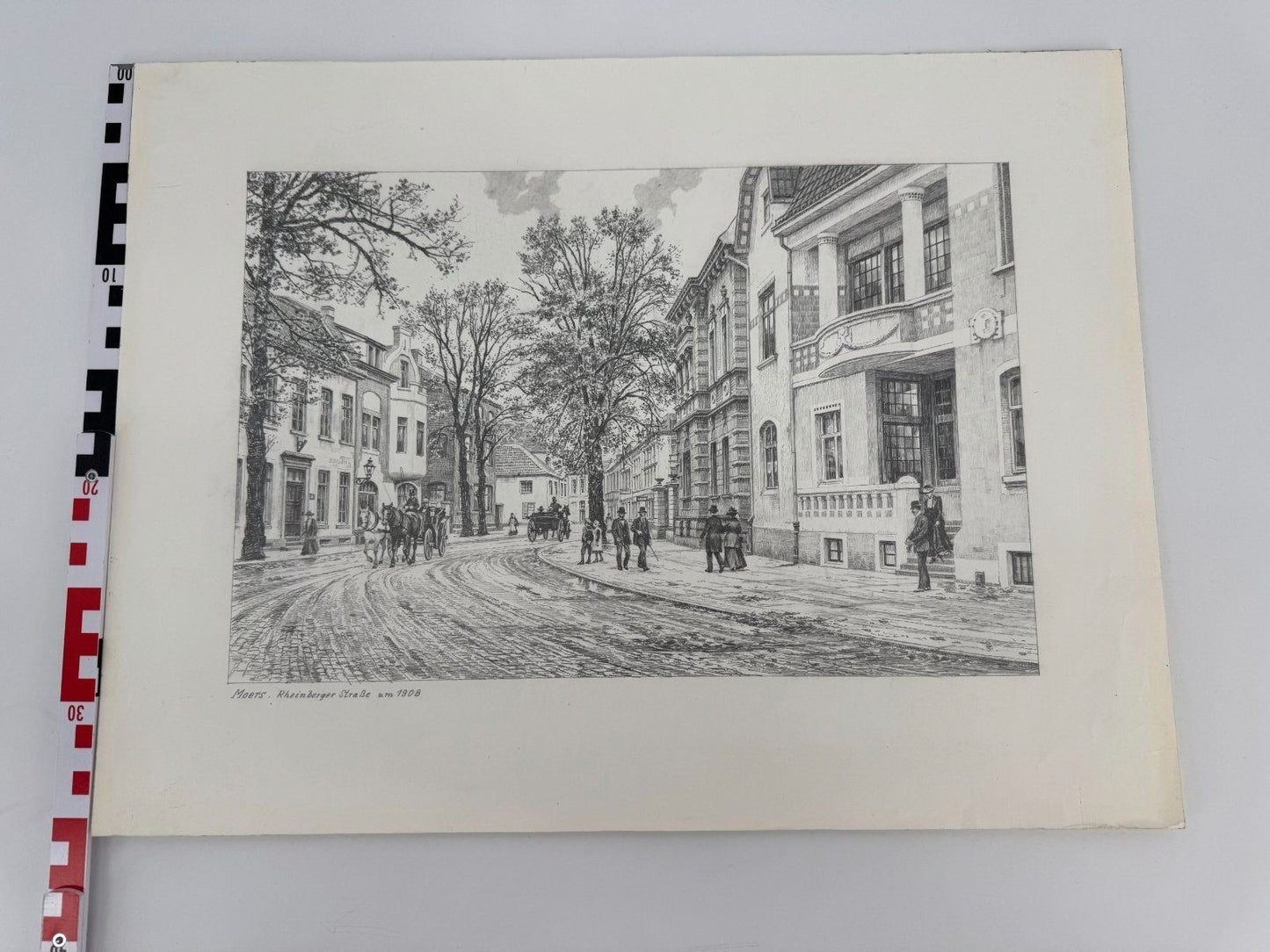* HEINZ WEHLISCH ZEICHNUNG MOERS RHEINBERGER STRAßE 1908 ANSICHT