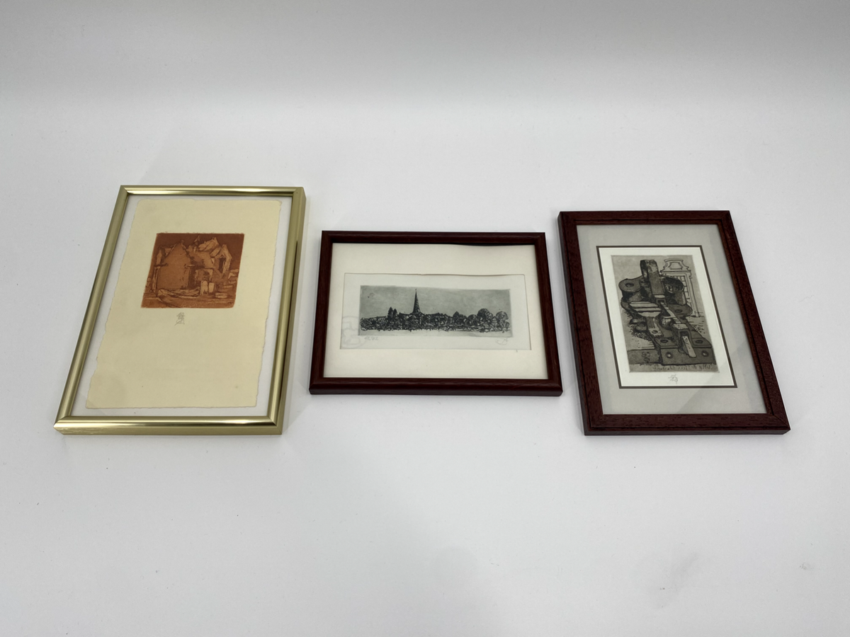 * KONVOLUT RADIERUNG DRUCK LIMITIERT SIGNIERT VINTAGE RAHMEN