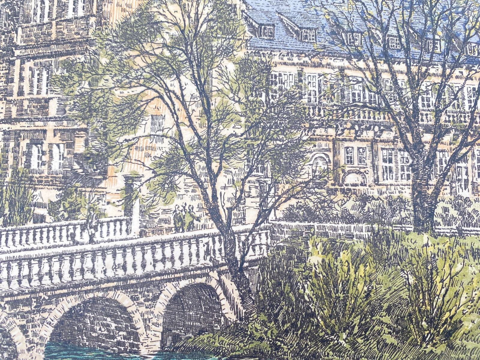 KÜNSTLER HEINZ WEHLISCH RADIERUNG SCHLOSS BRAKE LEMGO HANDSIGNIERT KOLORIERT