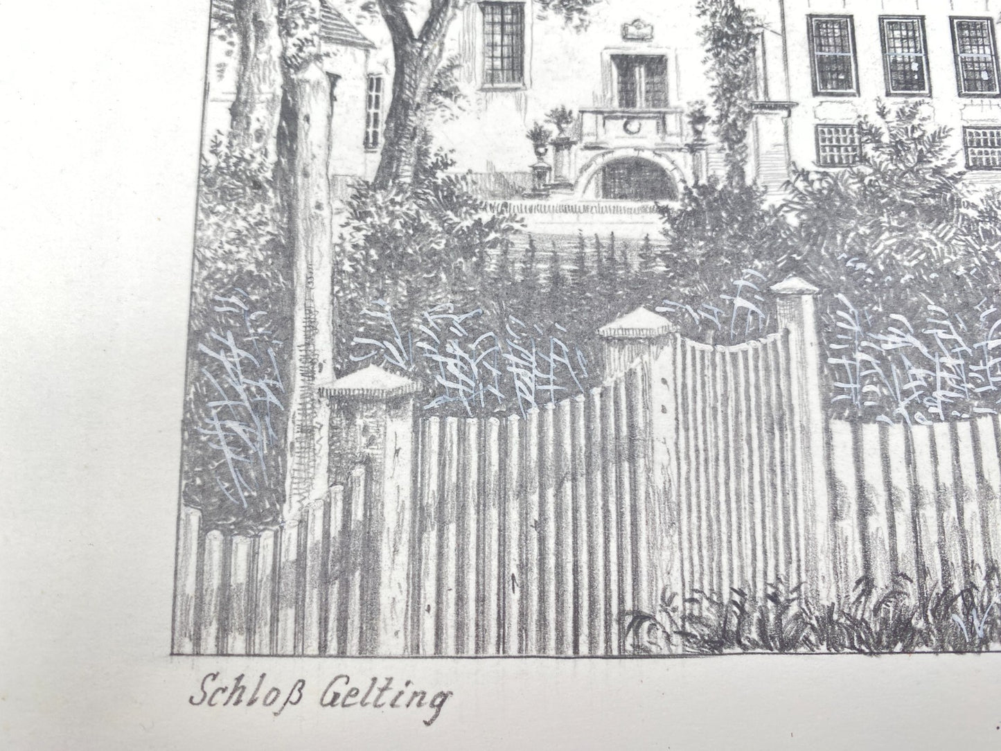 HEINZ WEHLISCH ZEICHNUNG SCHLOSS GELTING ANGELN HANDSIGNIERT