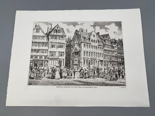 HEINZ WEHLISCH DEUTSCHER KÜNSTLER RADIERUNG HAMBURG 1894 HANDSIGNIERT