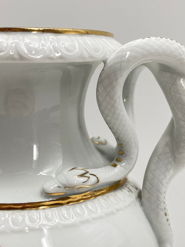 * MEISSEN PORZELLAN VASEN SCHLANGENHENKEL LEUTERITZ OBST FRUCHT DEKOR
