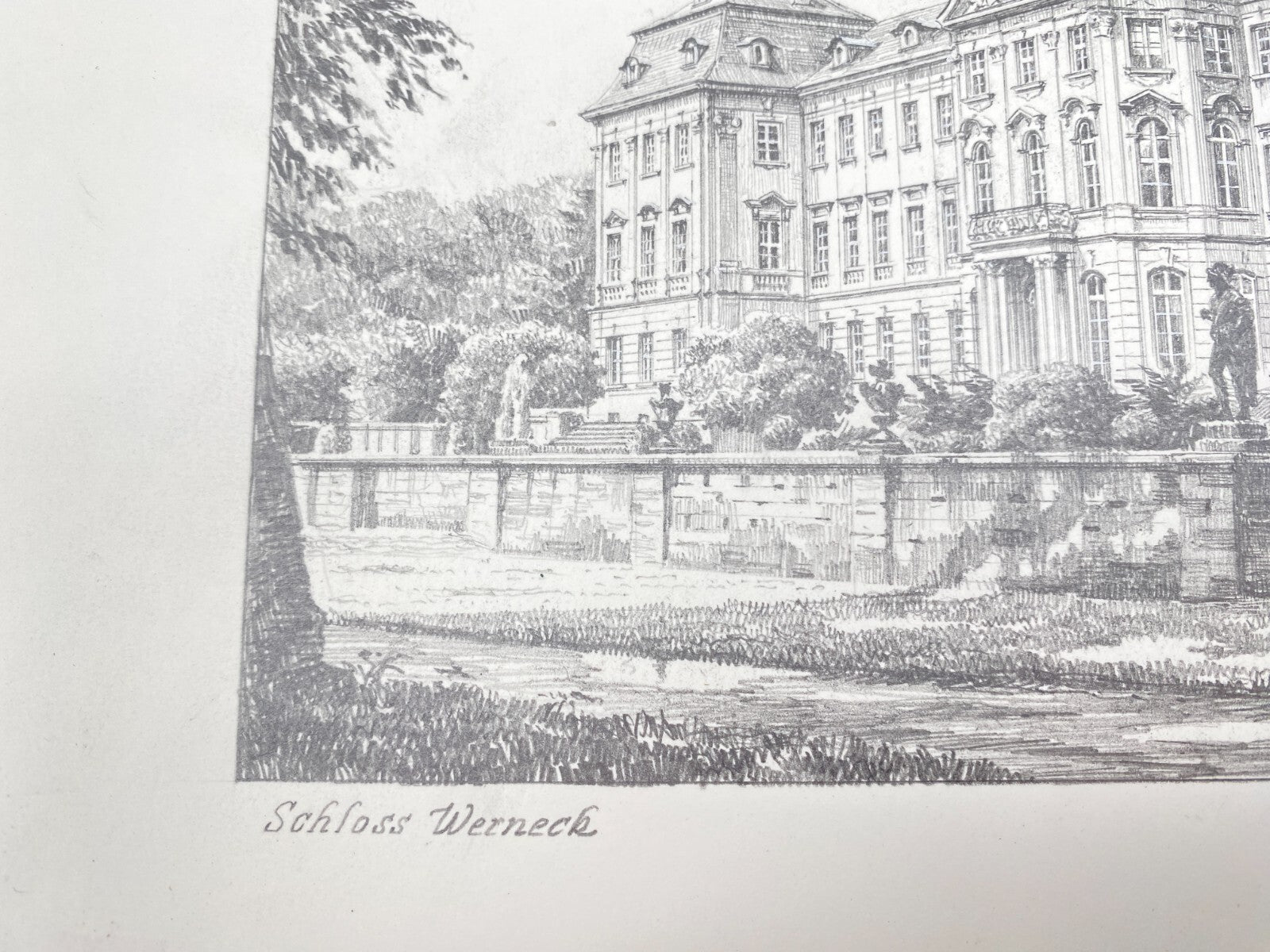 DEUTSCHER KÜNSTLER HEINZ WEHLISCH ZEICHNUNG SCHLOSS WERNECK HANDSIGNIERT