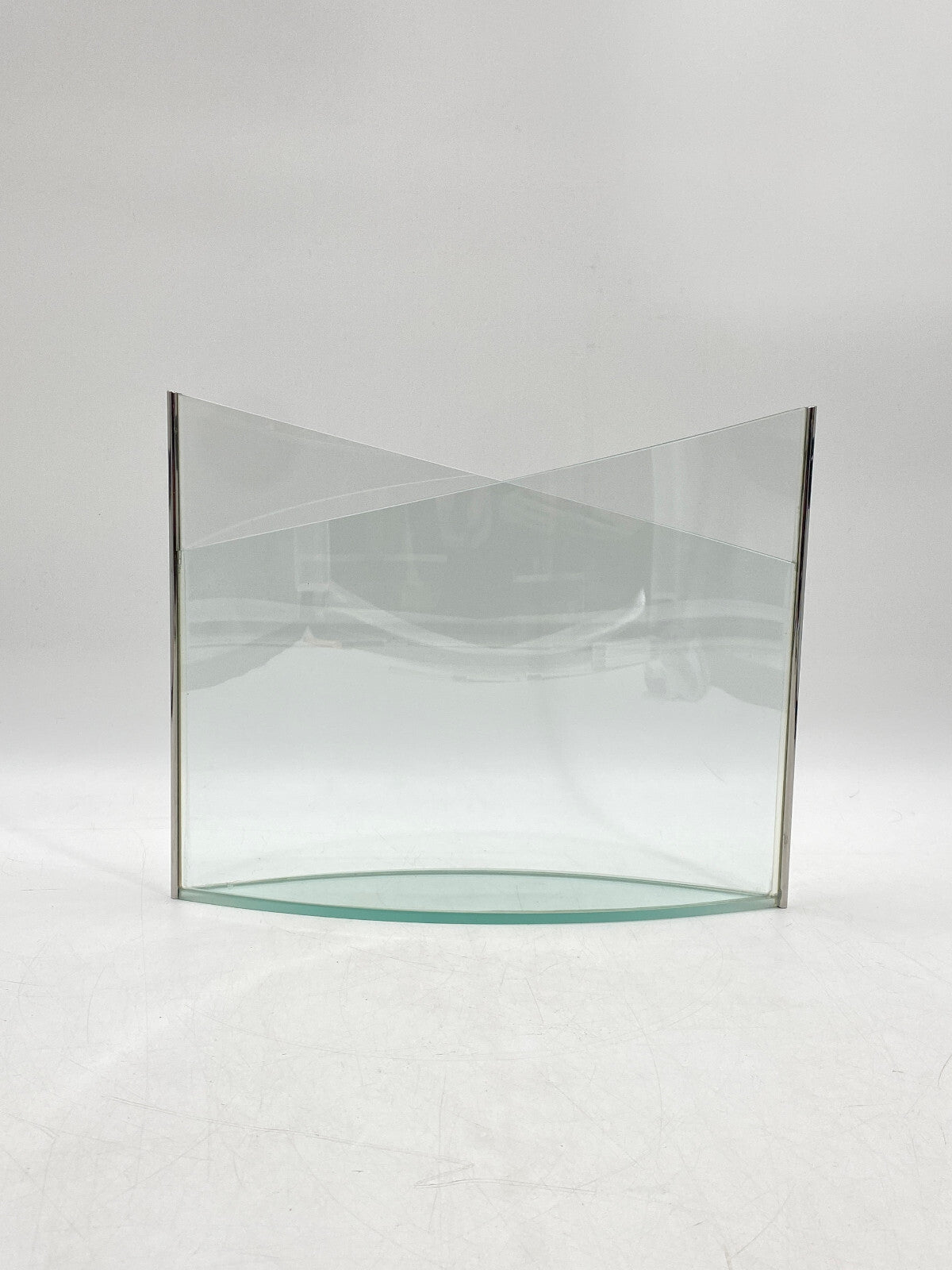 * KUNSTVOLLE VASE GLAS GLASVASE EDELSTAHL MID CENTURY DESIGN