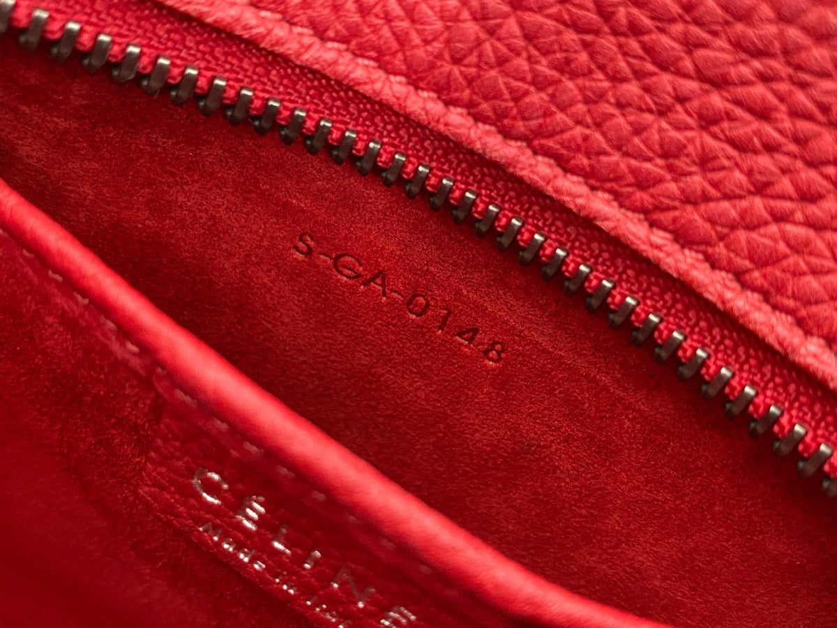 *HANDTASCHE CÉLINE LUGGAGE NANO LEDER POP RED SCHULTERRIEMEN ITAL