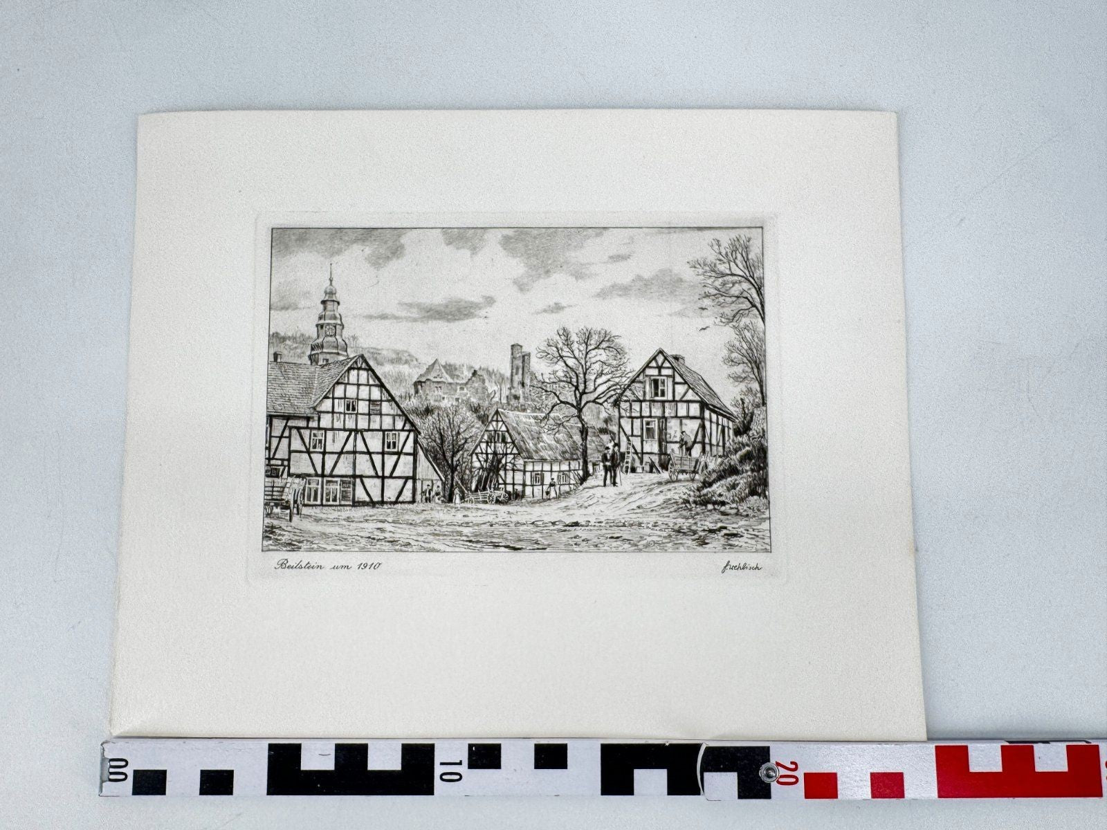 * HEINZ WEHLISCH ORIGINAL RADIERUNG HAUPTSRAßE IN OFFENBURG UM 1900 ANSICHT
