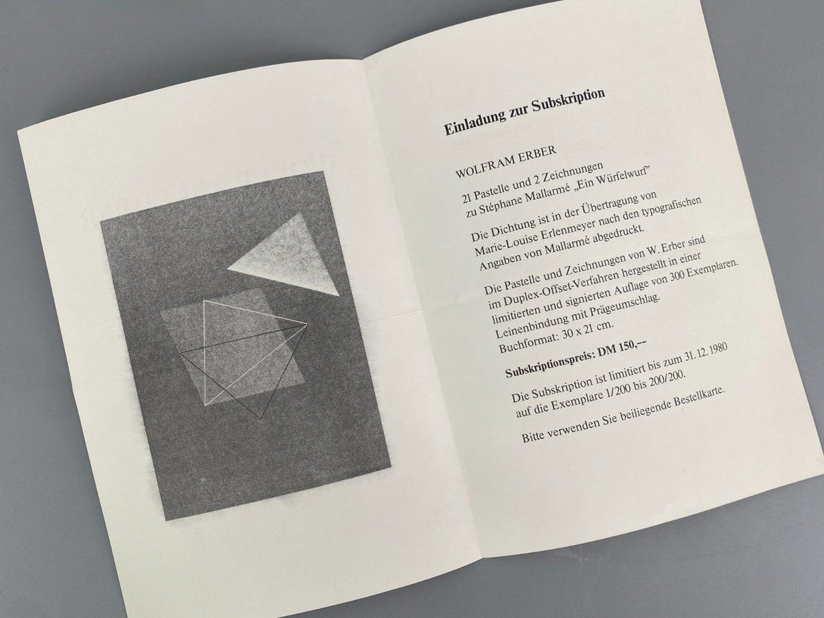 * WOLFRAM ERBER 3x BÜCHER FLYER SIGNIERT AUTOGRAMM ORIG MALLARME